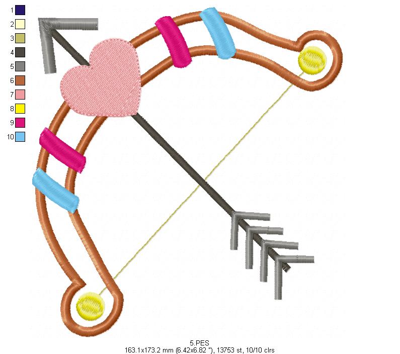 Bow and arrow Boho embroidery - Applique - 6 Sizes  - Machine Embroidery Design