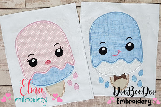Summer Popsicle Boy and Girl - Applique - Set of 2 designs