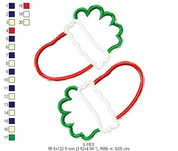 Santa Claus with Bell Door Ornament - ITH Project - Machine Embroidery Design