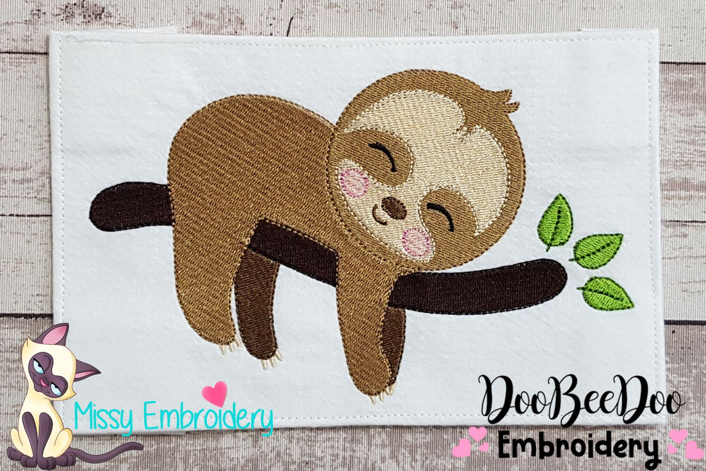 Baby Sloth Sleeping on a Tree - Fill Stitch