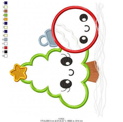 Christmas tree - Applique - 6 Sizes -  Machine Embroidery Design