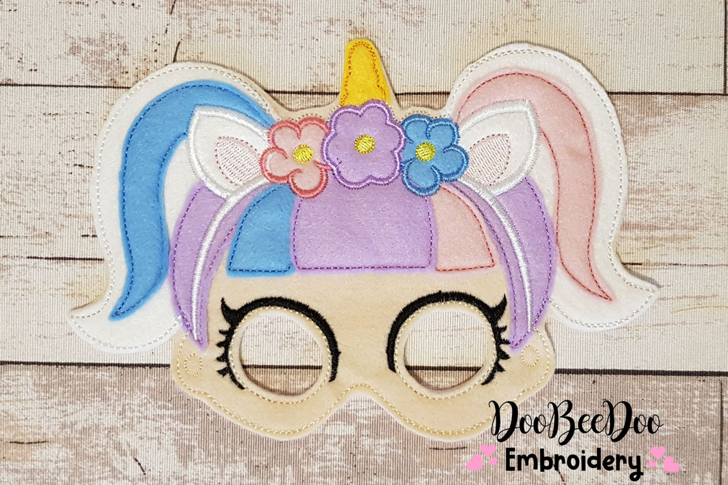 Dolls Mask - Set of 10 designs - ITH Project - Machine Embroidery Design