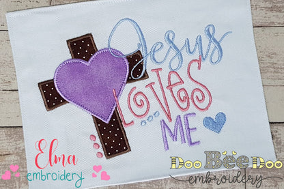 Jesus Loves Me - Applique Machine Embroidery Design