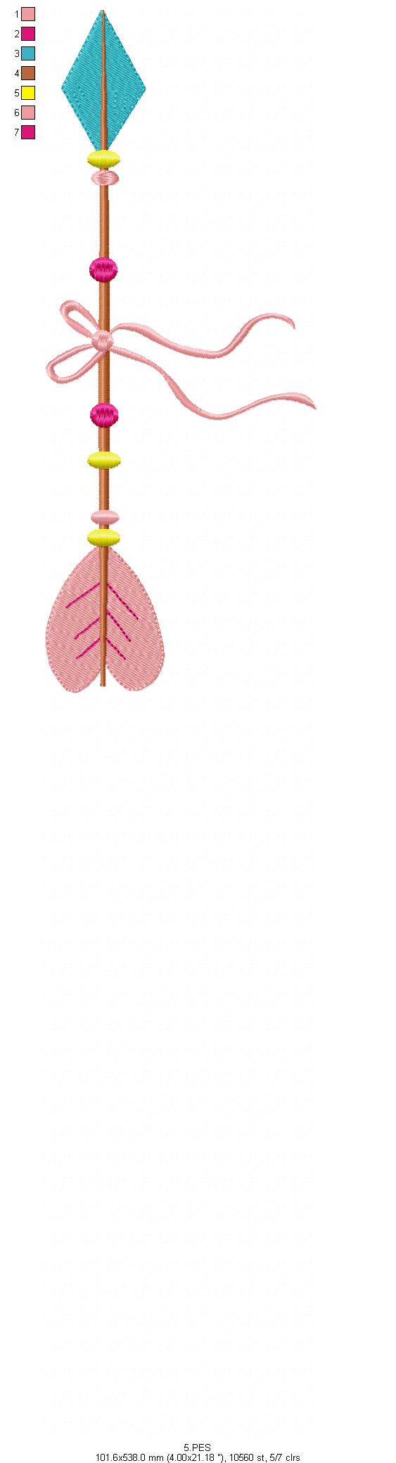 Arrow Boho embroidery - Applique - 6 Sizes  - Machine Embroidery Design