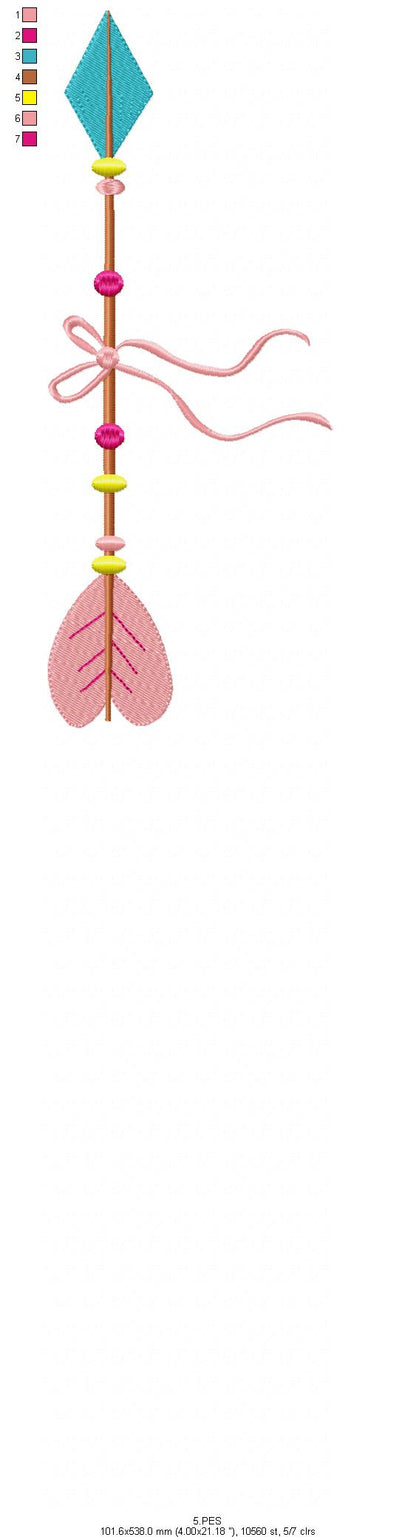 Arrow Boho embroidery - Applique - 6 Sizes  - Machine Embroidery Design