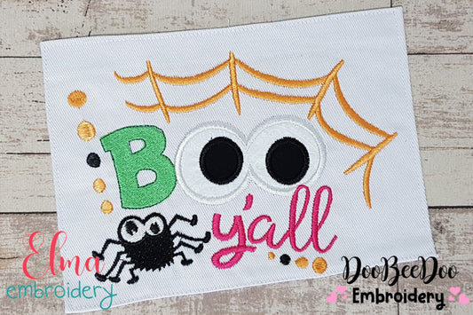Boo Y'all - Applique - Machine Embroidery Design