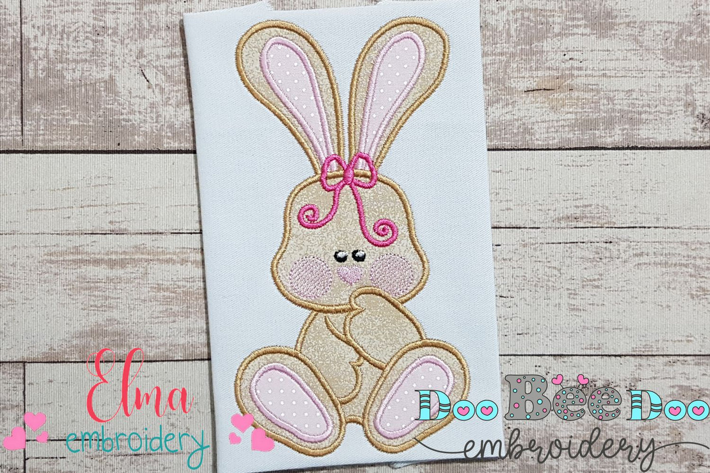 Cute Bunny Girl Big Ears - Applique Embroidery