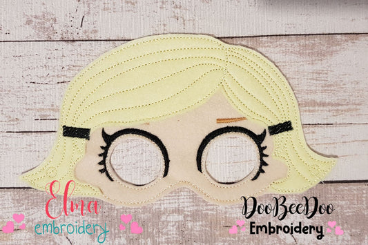 Doll with Barrette Mask  - ITH Project - Machine Embroidery Design