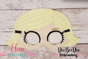 Doll with Barrette Mask - ITH Applique