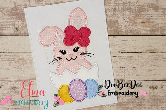 Bunny in an Egg - Applique - Machine Embroidery Design