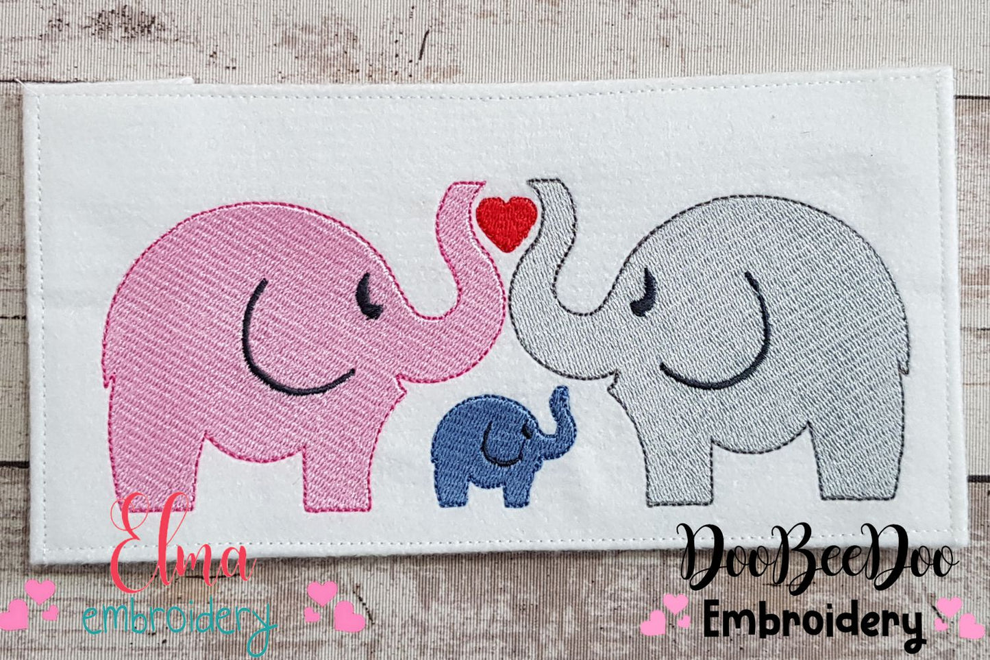 Elephant Family - Fill Stitch