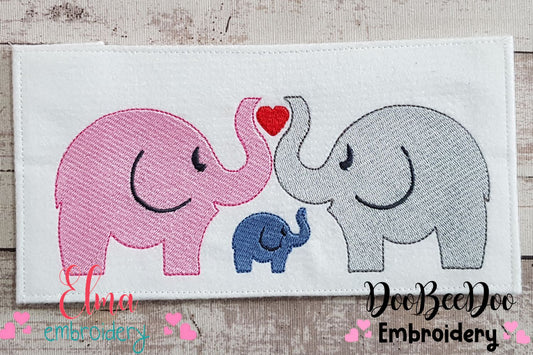 Elephant Family - Fill Stitch