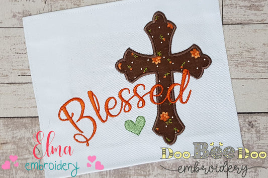 Easter Cross Blessed - Applique