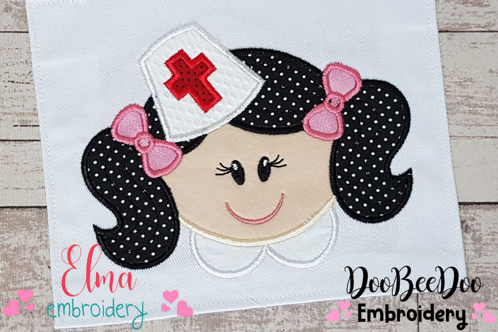 Cute Nurse - Applique - Machine Embroidery Design