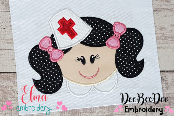 Cute Nurse - Applique - Machine Embroidery Design