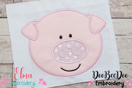 Pig Face Boy - Applique - Machine Embroidery Design