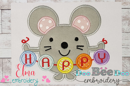 Happy Mouse - Applique