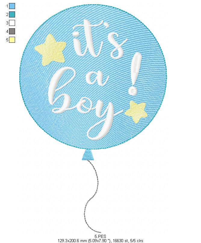 It's a boy - Applique-  6 Sizes - Machine Embroidery Designs