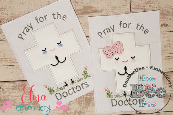 Pray for the Doctors Boy and Girl - Applique