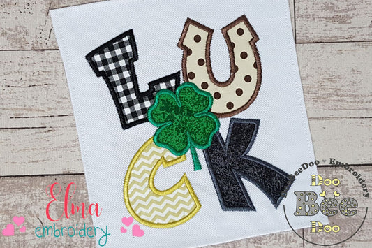 Luck St Patricks Day - Applique - Machine Embroidery Design