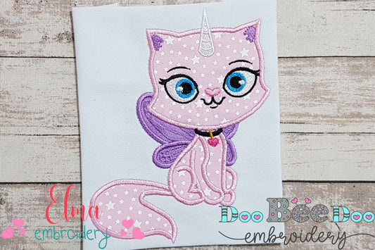 Rainbow Butterfly Unicorn Kitty - Applique