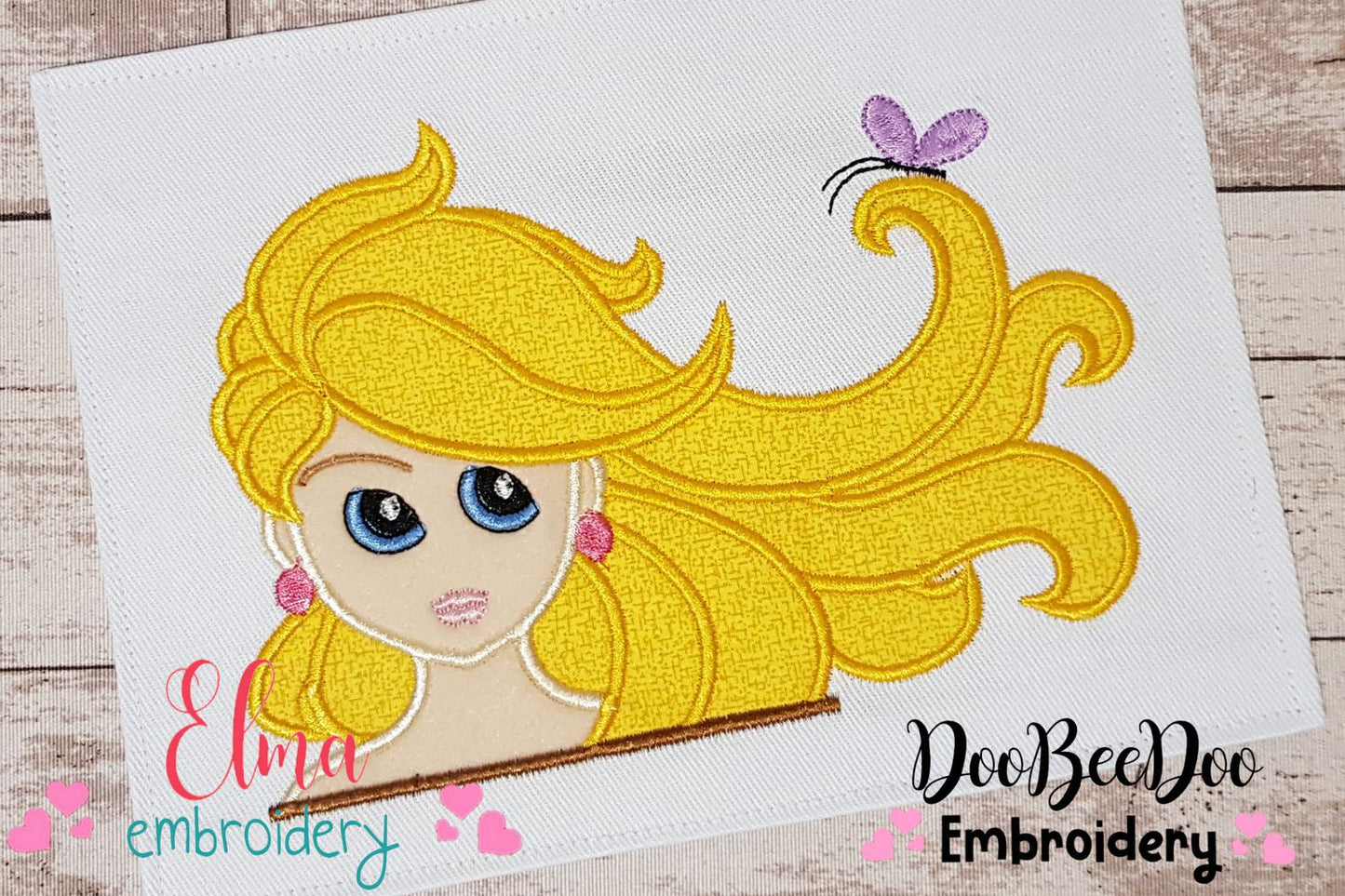 Beautiful Girl and Butterfly - Applique