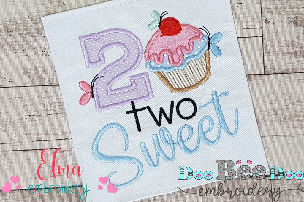 2 Two Sweet 2nd Birthday - Applique - Machine Embroidery Design