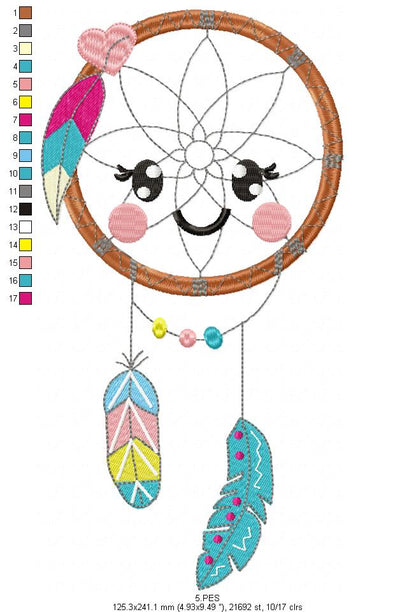 Dreams Catcherr - Applique - 6 Sizes  - Machine Embroidery Design