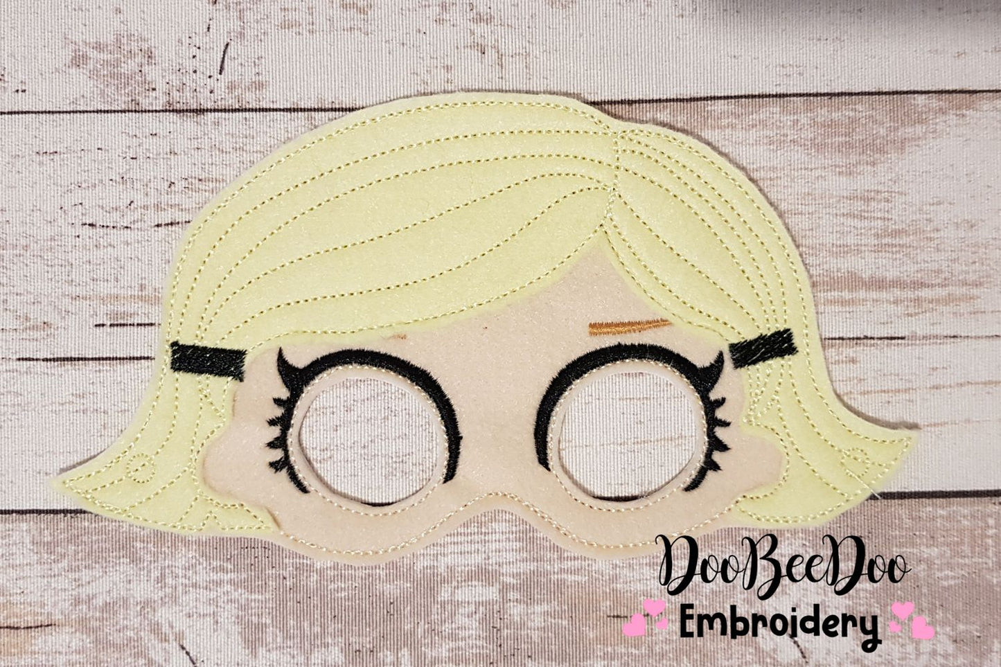 Dolls Mask - Set of 10 designs - ITH Project - Machine Embroidery Design