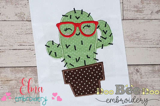 Cactus with Glasses - Applique