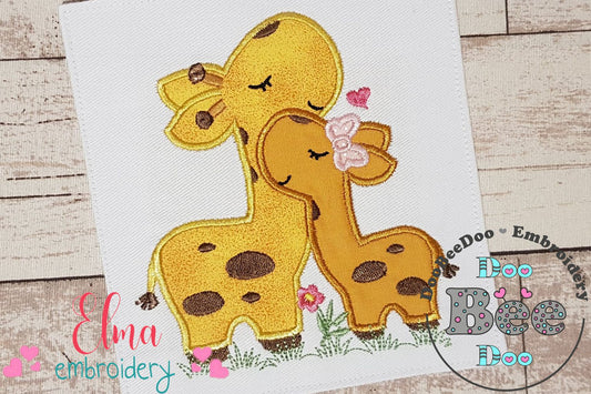 Giraffe Mom and Daughter - Applique