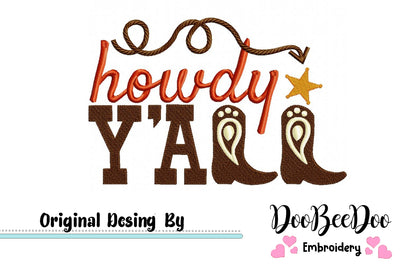 Howdy Y'all - Machine Embroidery Design (4118206185520)