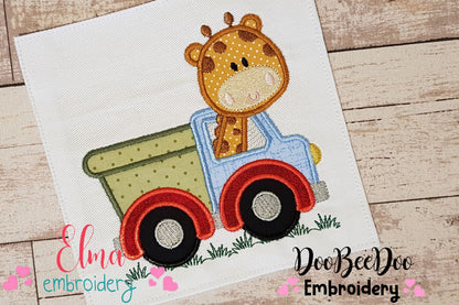 Giraffe in a Truck - Applique