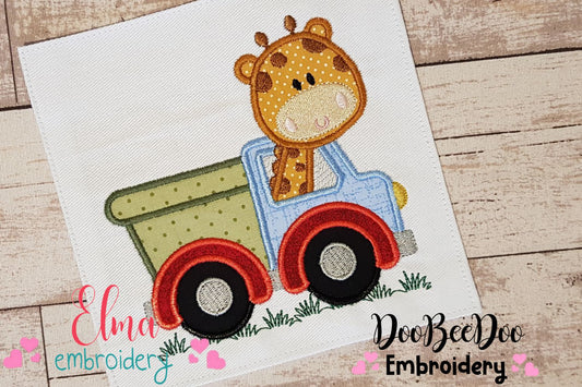 Giraffe in a Truck - Applique