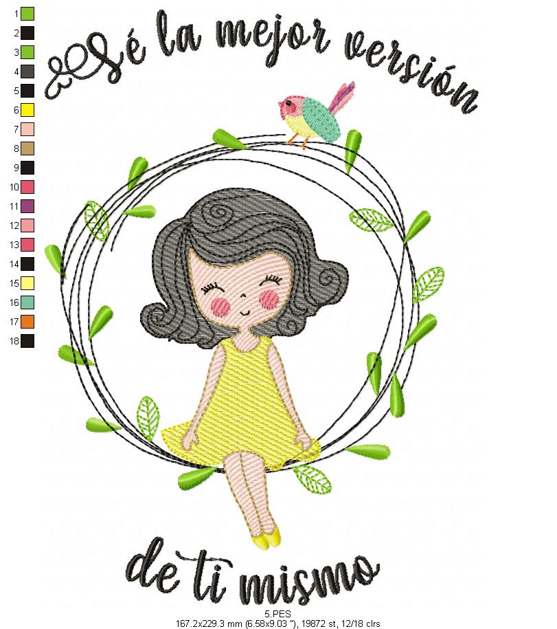 Se la mejor version de ti mismo - Fill Stitch - 6 Sizes - Machine Embroidery