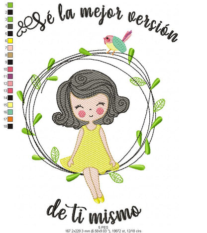 Se la mejor version de ti mismo - Fill Stitch - 6 Sizes - Machine Embroidery