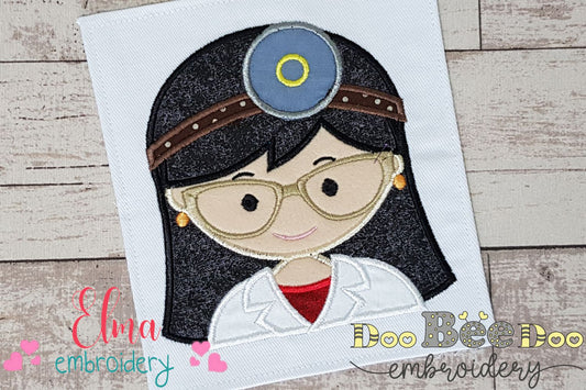 Doctor Girl - Applique - Machine Embroidery Design