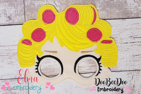 Doll with Curlers Mask - ITH Applique