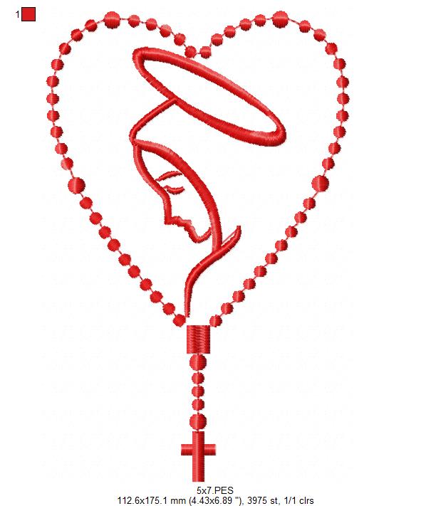 Angel Our Lady of Fatima - Fill Stitch - Machine Embroidery Design