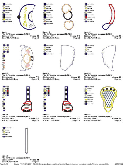 Gnome Lacrosse - ITH Project - Machine Embroidery Design