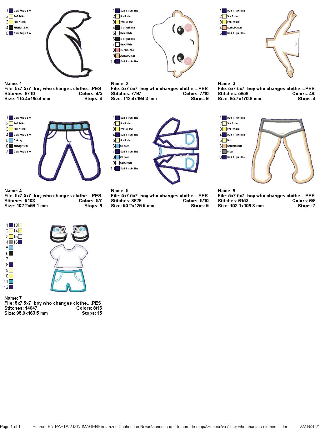 Boy with Clothes for Changes - ITH Project - Machine Embroidery Design