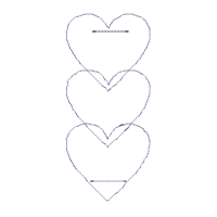 Three Hearts Bookmark - ITH Project - Machine Embroidery Design