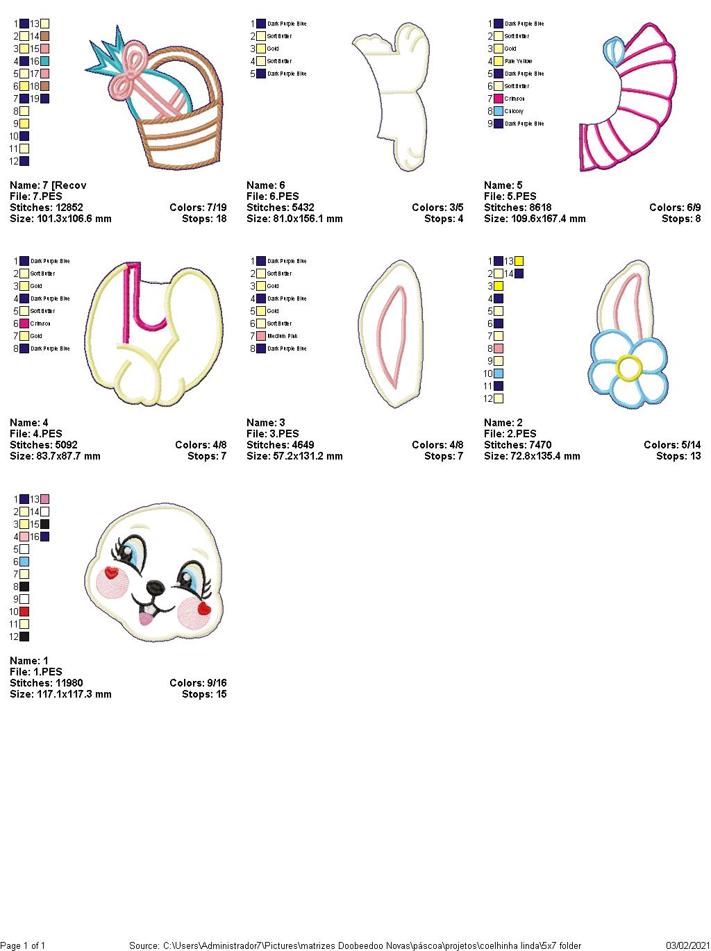 Easter Bunny Boy and Girl Vase Ornaments - ITH Project - Machine Embroidery Design