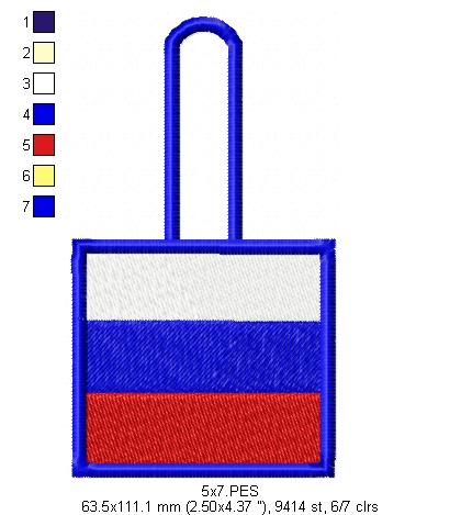 Russia Keychain - ITH Project - Machine Embroidery Design