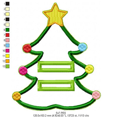 Christmas Tree Cutlery Holder - ITH Project -  Machine Embroidery Design
