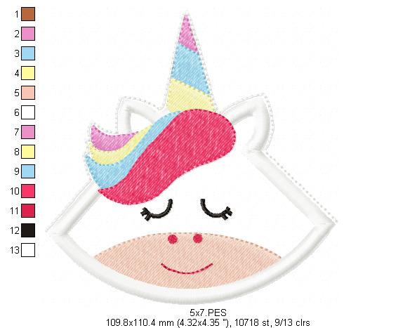 Unicorn Bookmarker 1 - ITH Project - Machine Embroidery Design