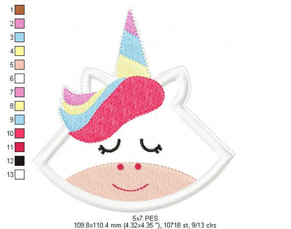 Unicorn Bookmarker 1 - ITH Project - Machine Embroidery Design