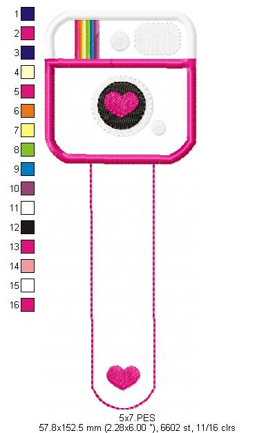 Instagram Keychan and Bookmarker - Set of 2 designs - ITH Project - Machine Embroidery Design