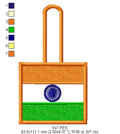 India Keychain - ITH Project - Machine Embroidery Design