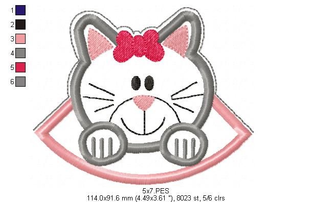 Kitty Bookmarker - ITH Project - Machine Embroidery Design
